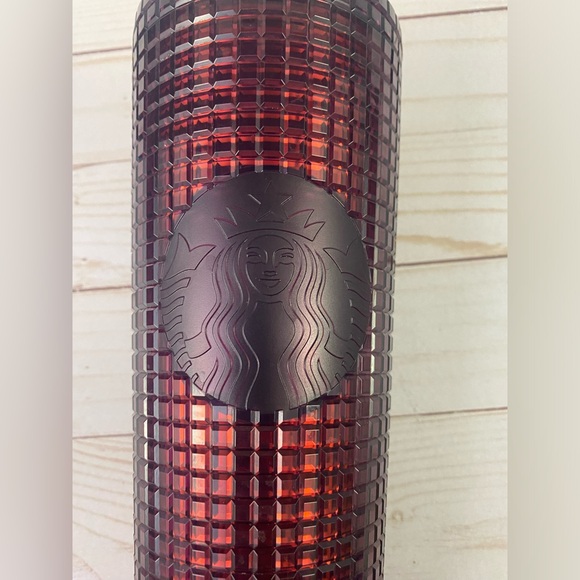 Starbucks Studded Plum Purple Grid Disco Holiday Cold Cup Tumbler 24oz - Picture 5 of 8